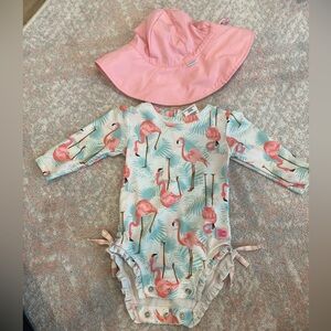 Ruffle butts bathing suit & hat